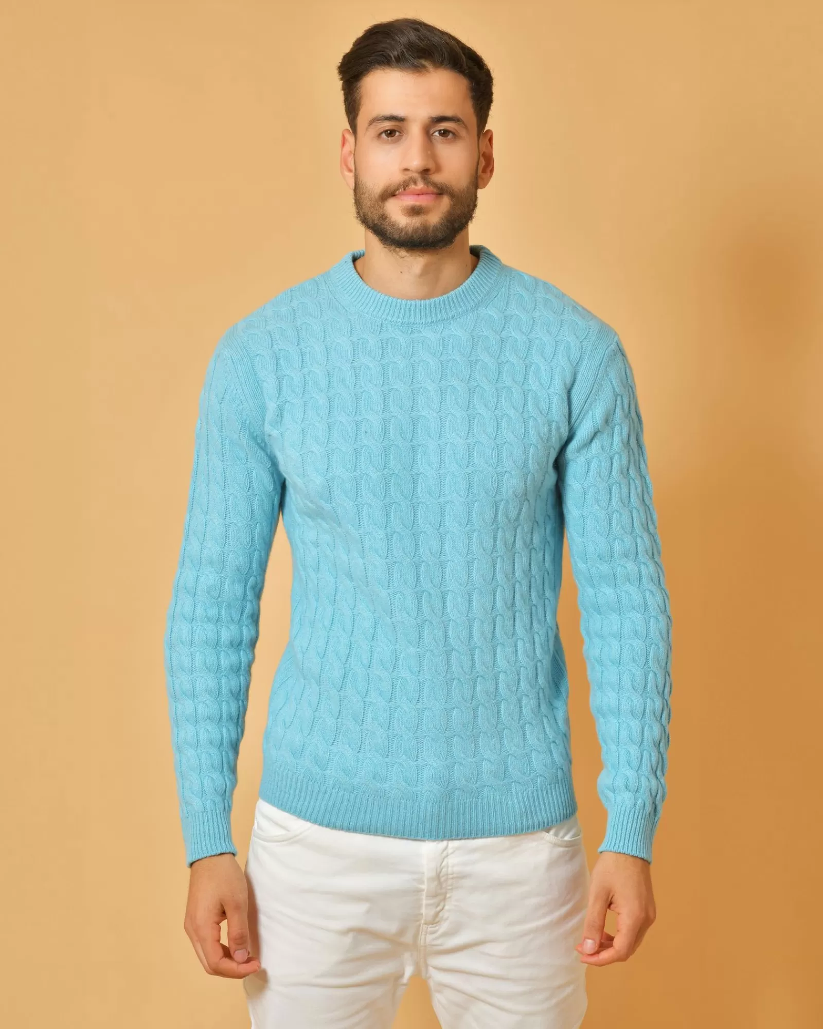 La Piscine Paris Pull en laine mélangée à tricot torsadé Wool & Co Bleu Cheap