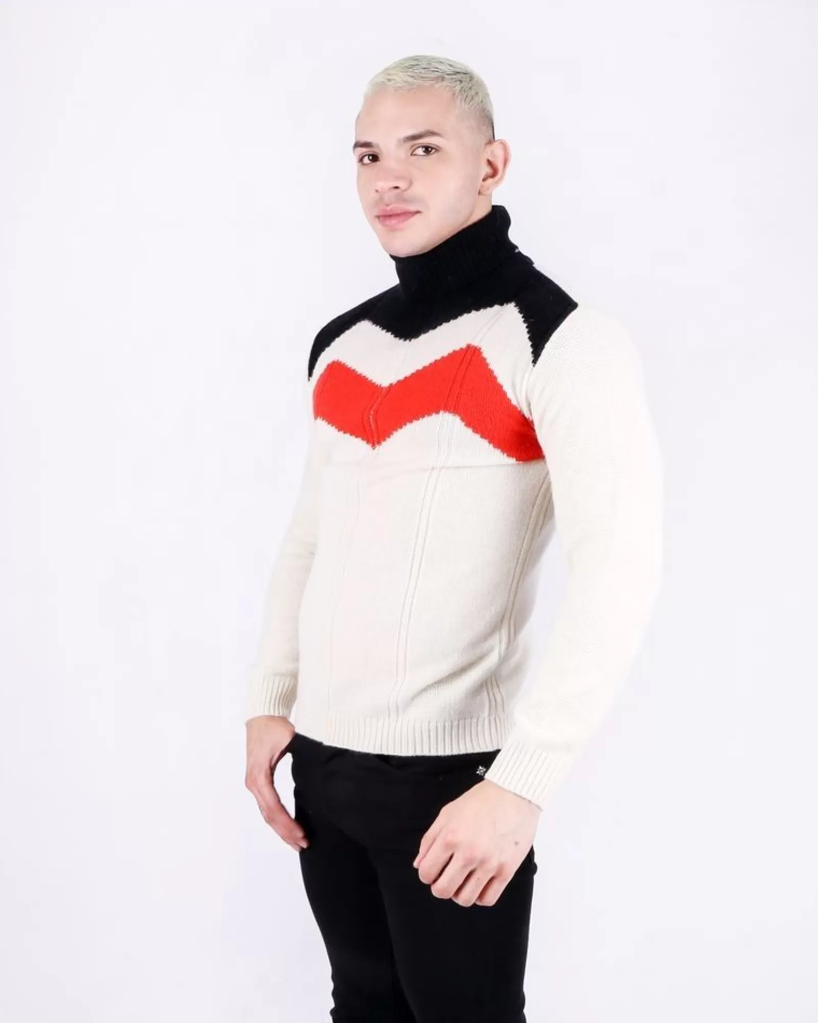La Piscine Paris Pull col roulé en alpaga tricolore Daniele Fiesoli Beige Cheap