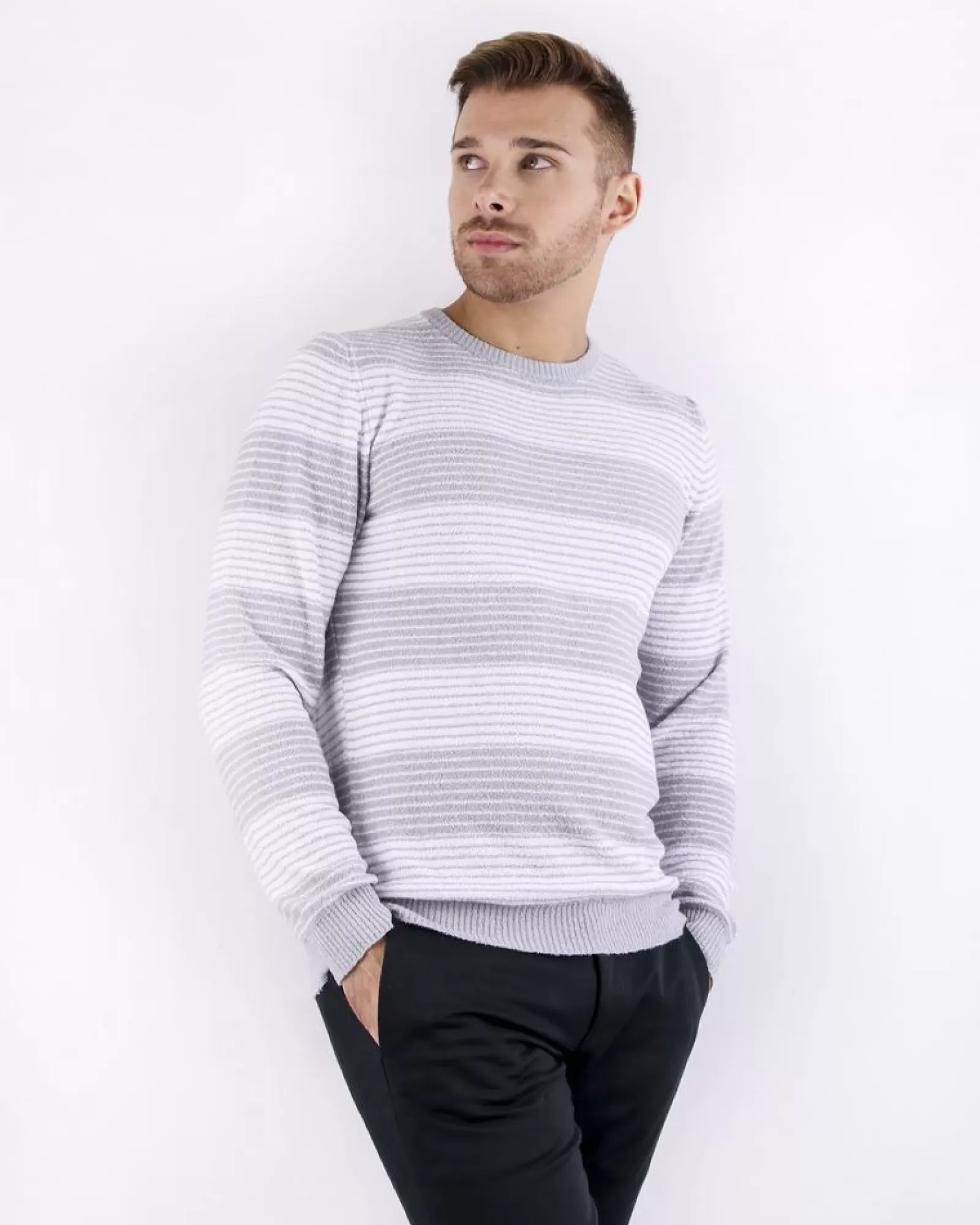 La Piscine Paris Pull en coton éponge bicolore Woolgroup Gris Best