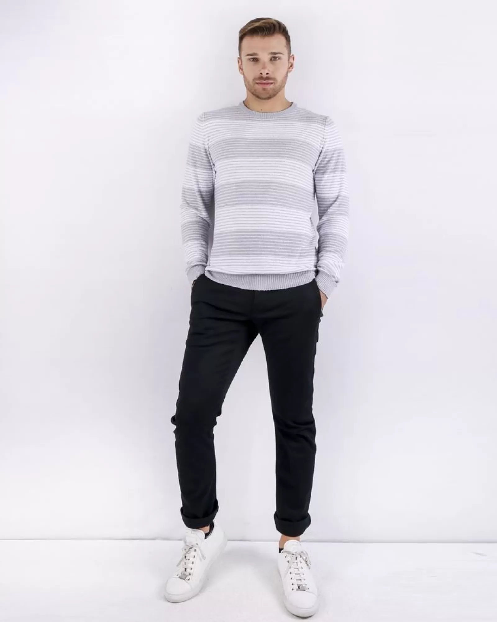 La Piscine Paris Pull en coton éponge bicolore Woolgroup Gris Best