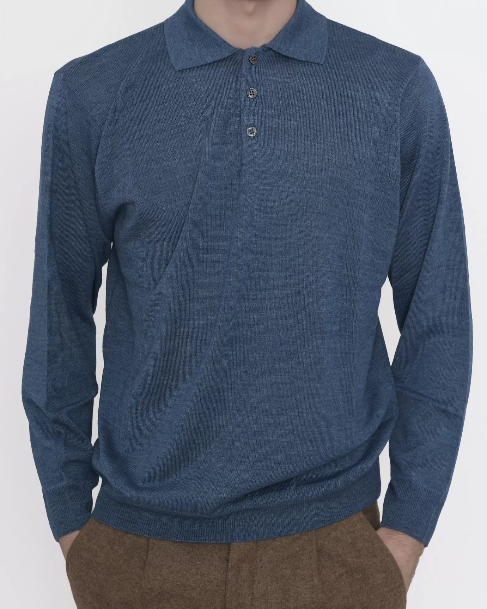 La Piscine Paris Pull en laine e Vneck Bleu Outlet
