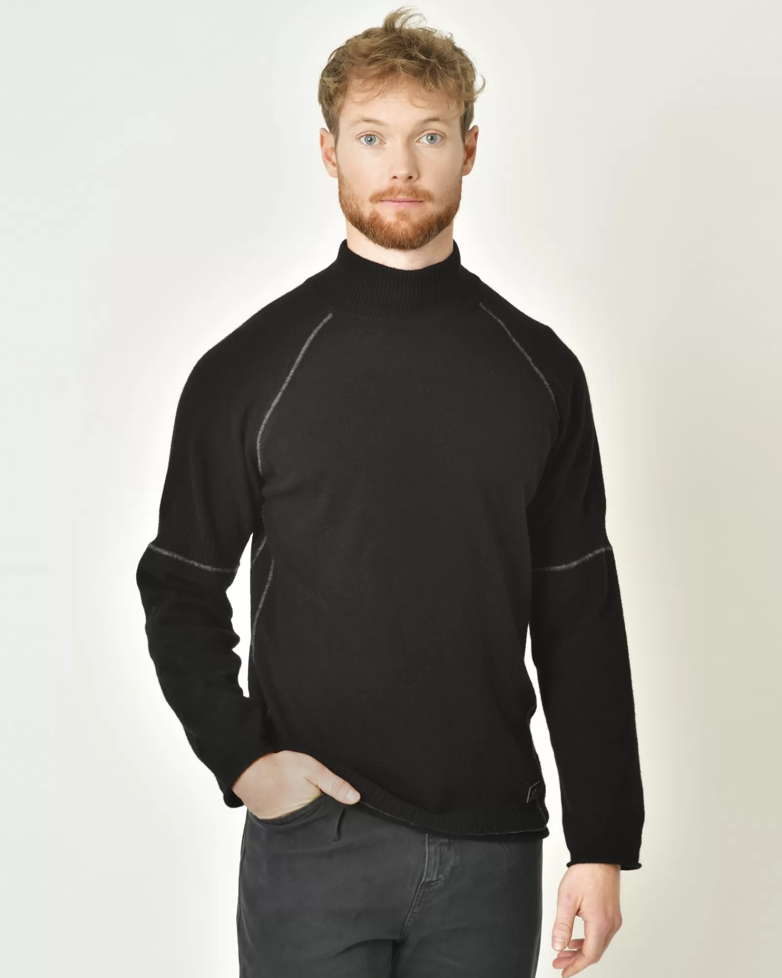 La Piscine Paris Pull en laine mélangée à col montant Ixos Noir Flash Sale