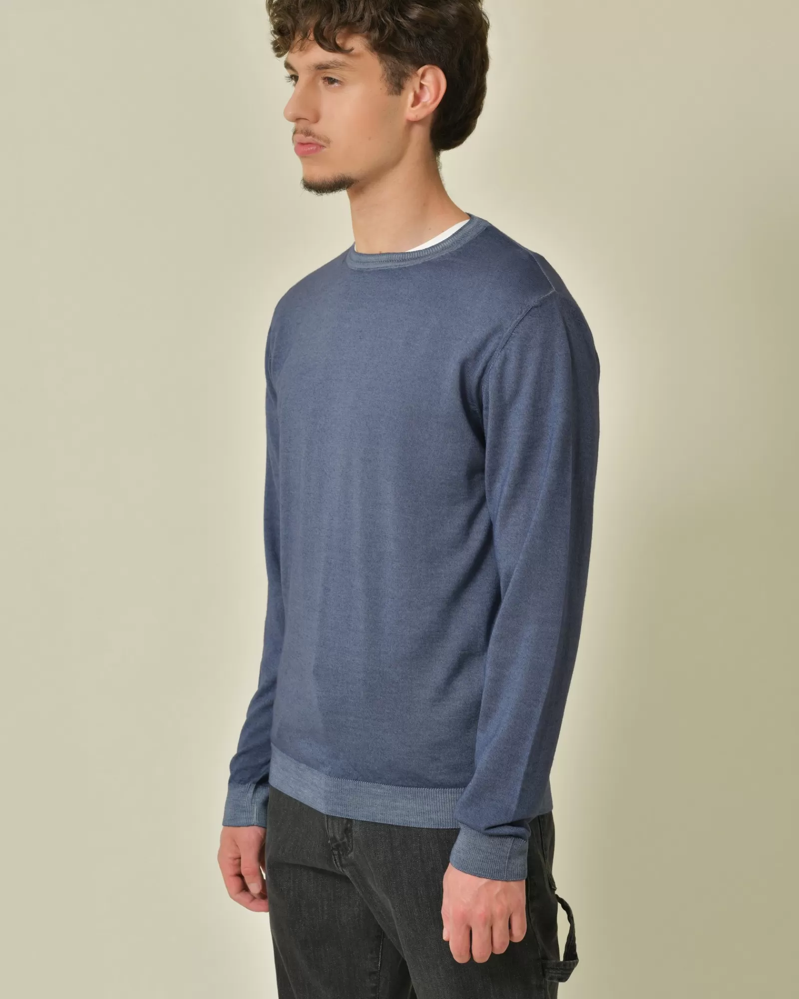 La Piscine Paris Pull en laine mérinos extrafine Wool & Co Bleu Flash Sale