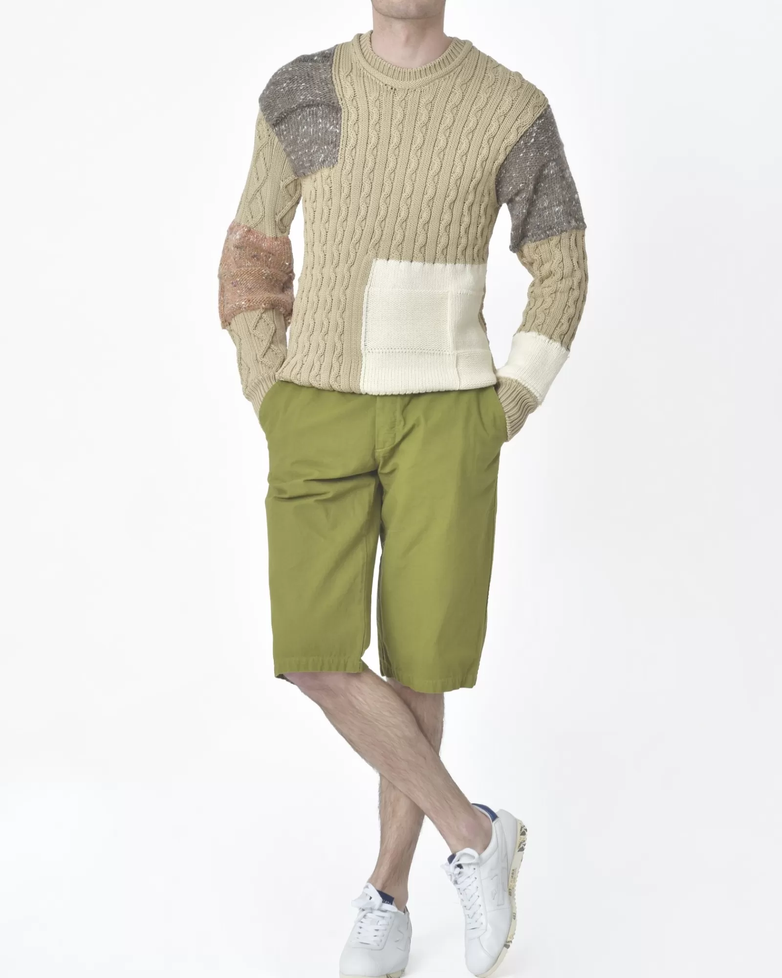 La Piscine Paris Pull maille block color Maison Flâneur Beige Fashion