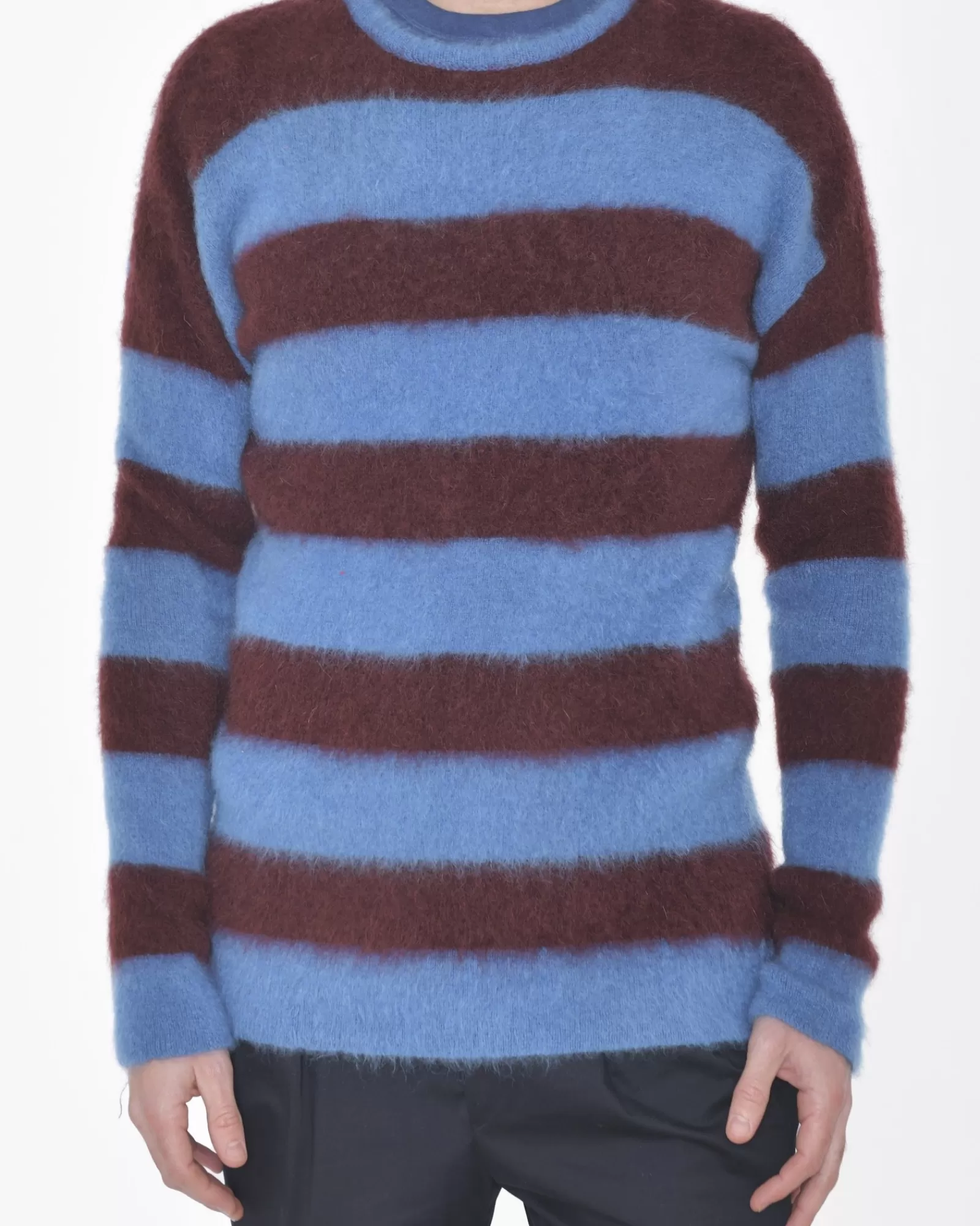 La Piscine Paris Pull maille rayée et rouge John Galliano Bleu Hot