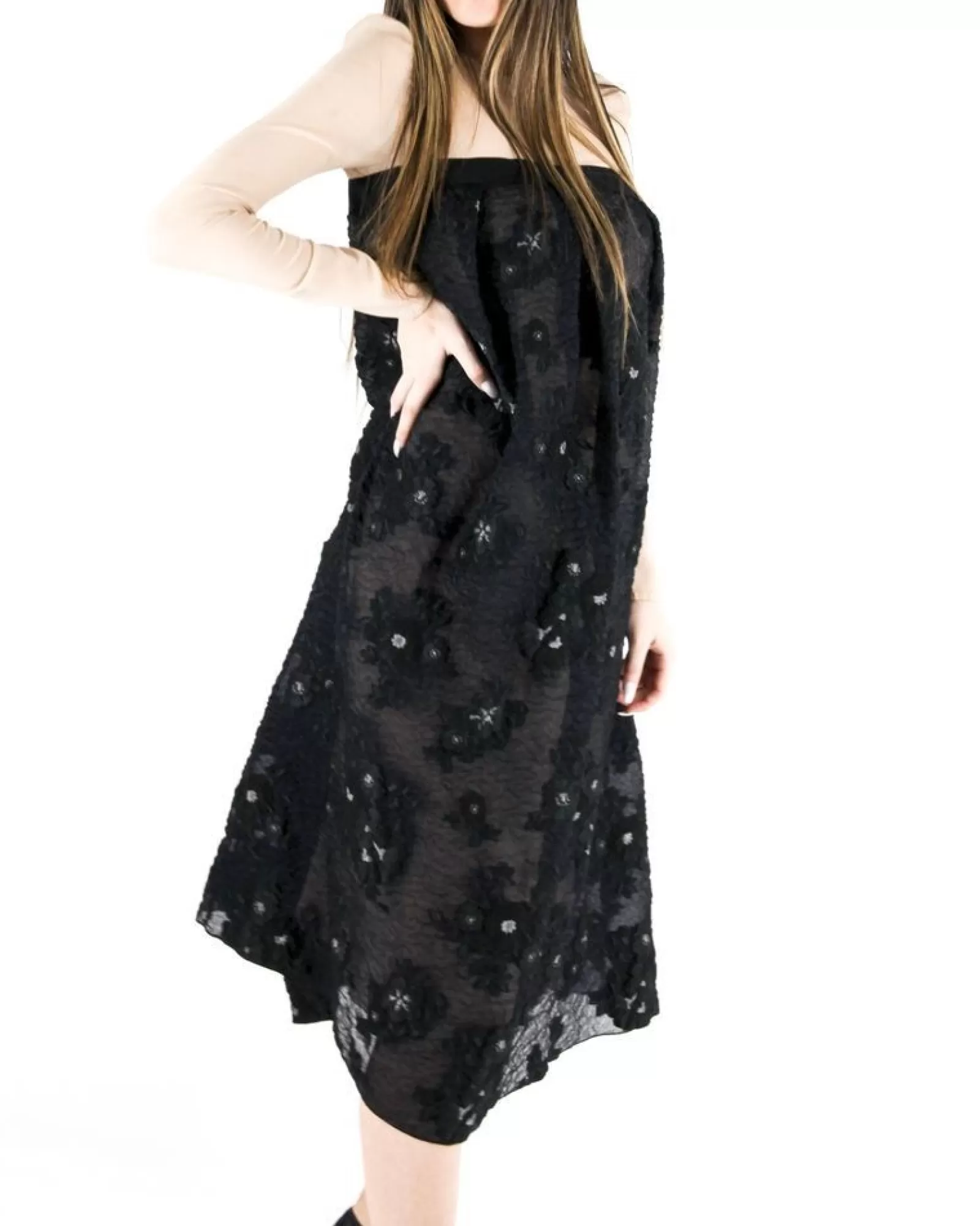 La Piscine Paris Robe bi-matière en jacquard Laviniaturra Bleu Best