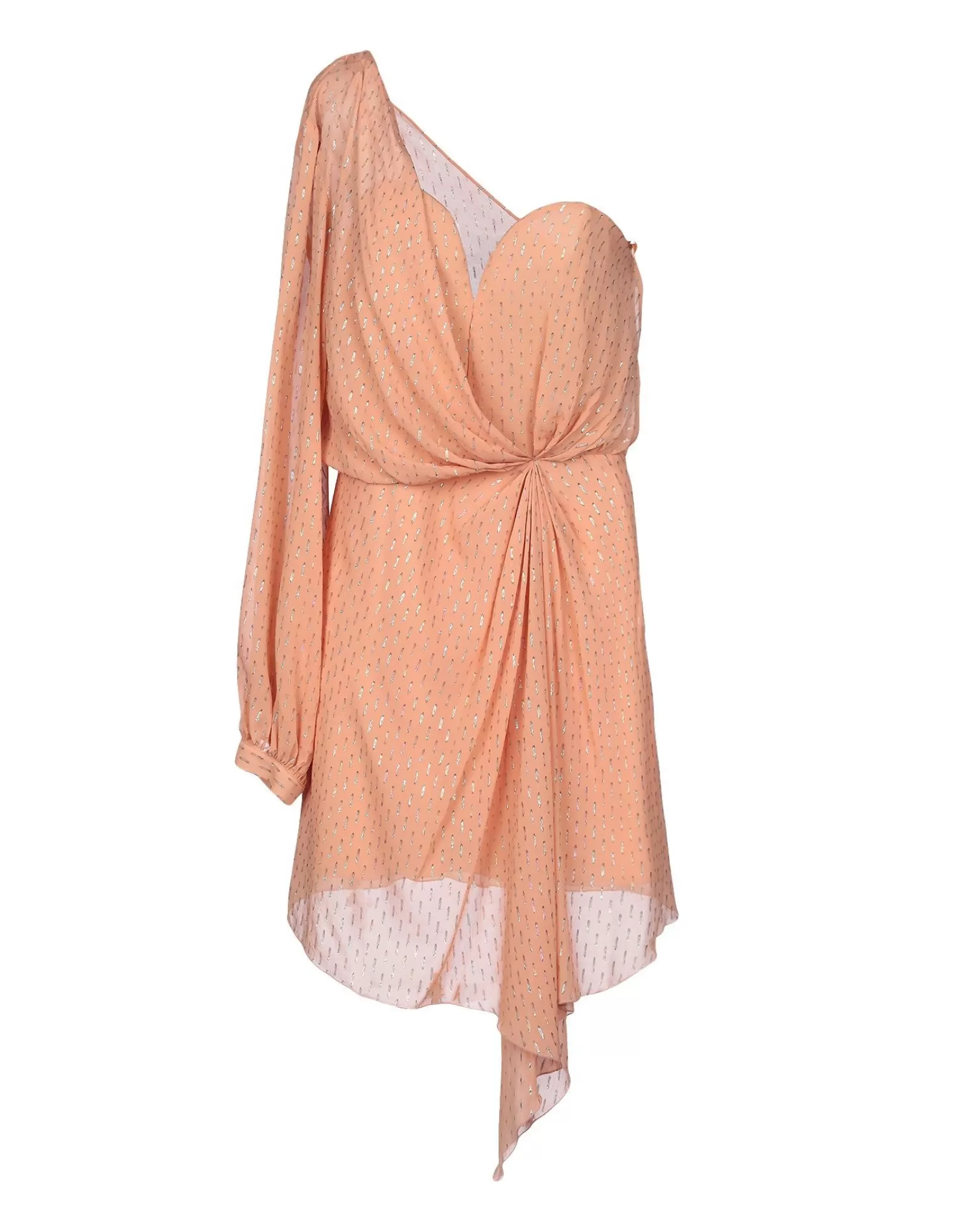 La Piscine Paris Robe en soie lamée drapée Space Simona Corsellini Saumon Fashion