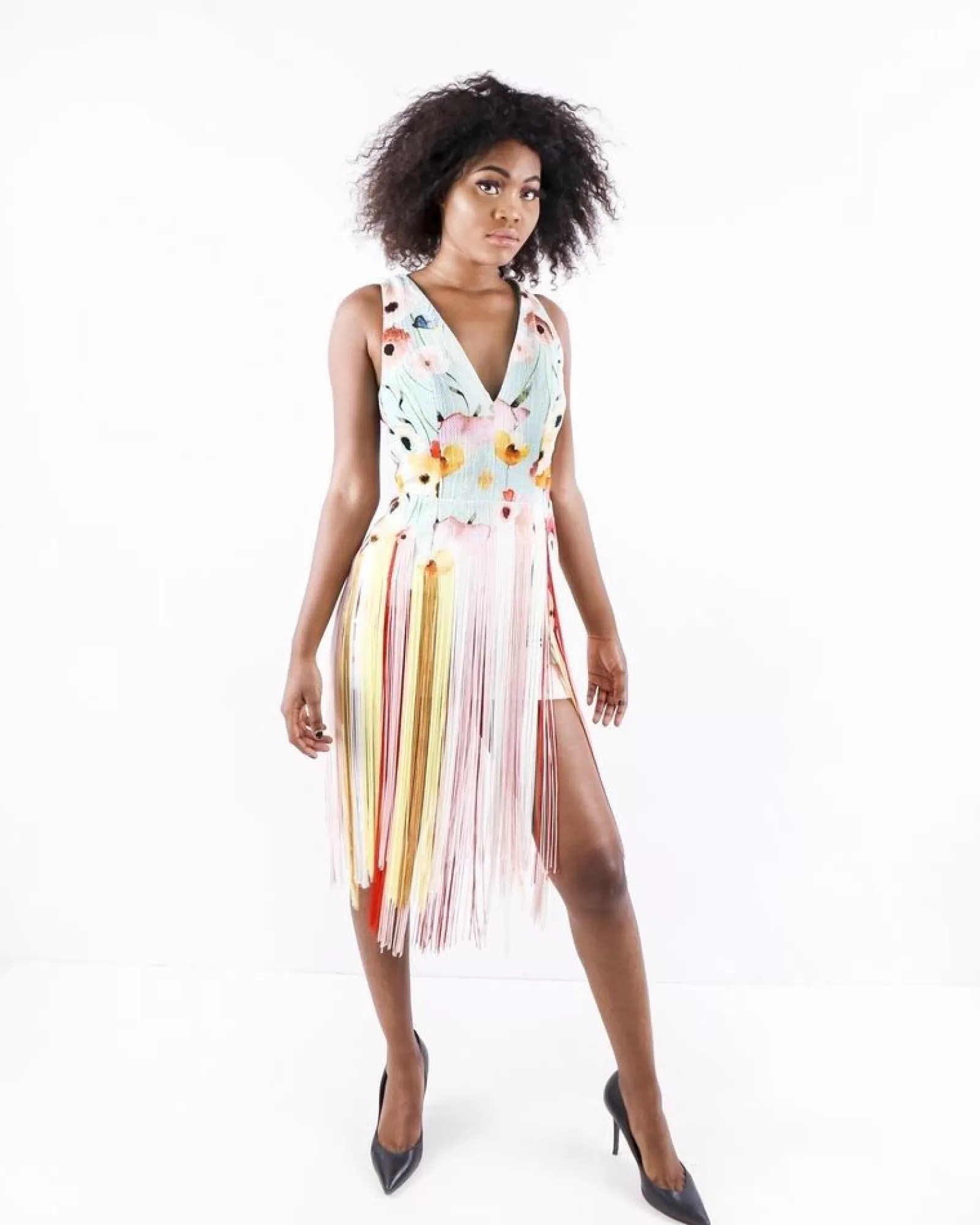 La Piscine Paris Robe en tweed bleu à franges s Elisabetta Franchi Multicolore Store