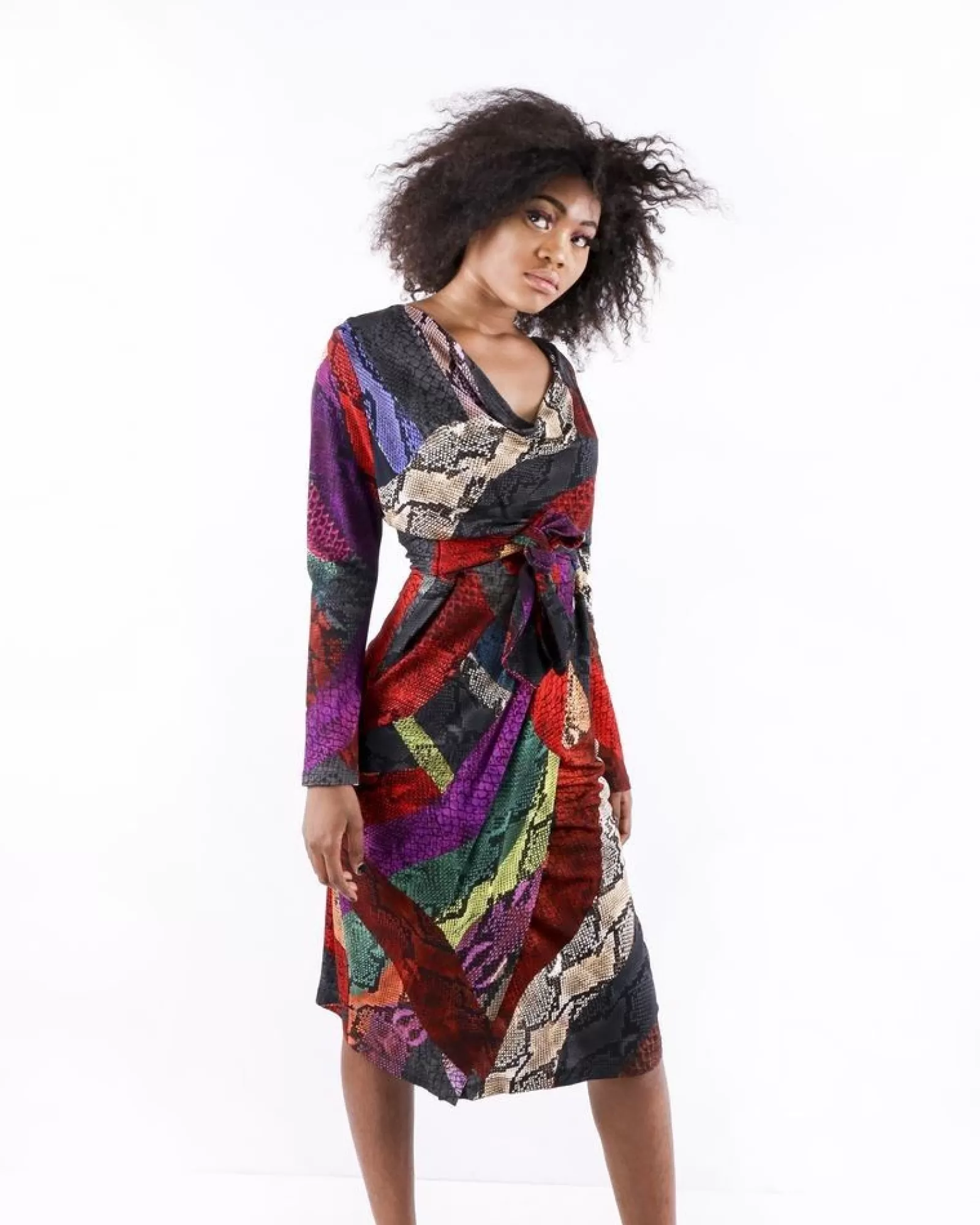 La Piscine Paris Robe en viscose multicolore à imprimé animal Just Cavalli Rouge New
