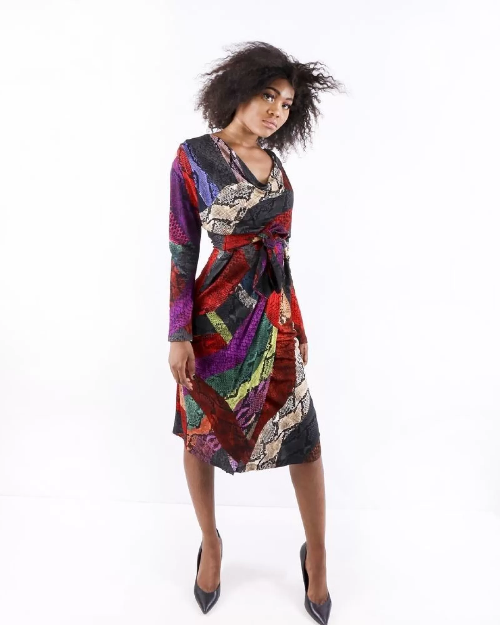 La Piscine Paris Robe en viscose multicolore à imprimé animal Just Cavalli Rouge New