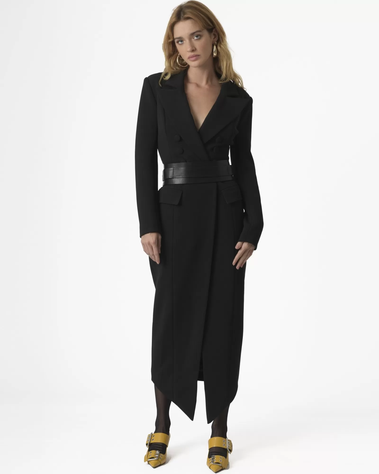 La Piscine Paris Robe longue à découpe Misha Collection Noir Outlet