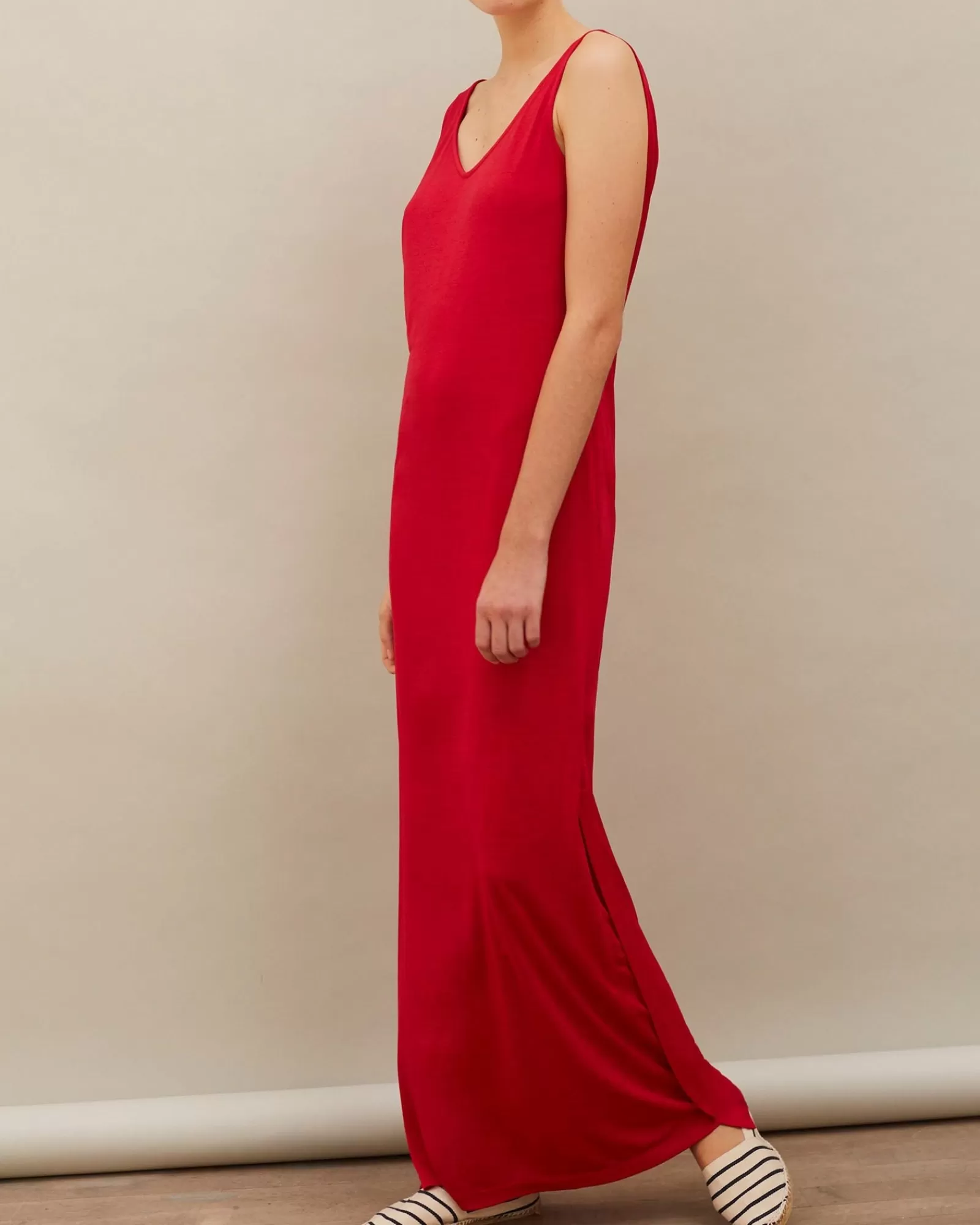 La Piscine Paris Robe longue sans manches Chacok Rouge Cheap