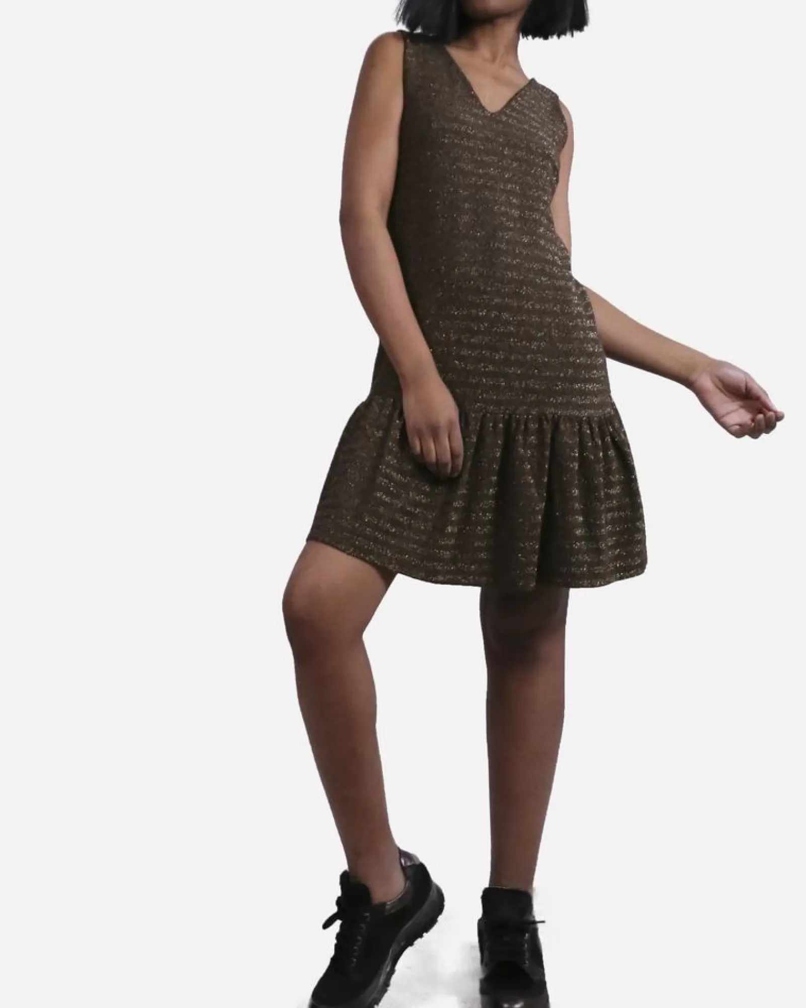 La Piscine Paris Robe à rayures Jijil Marron Clearance