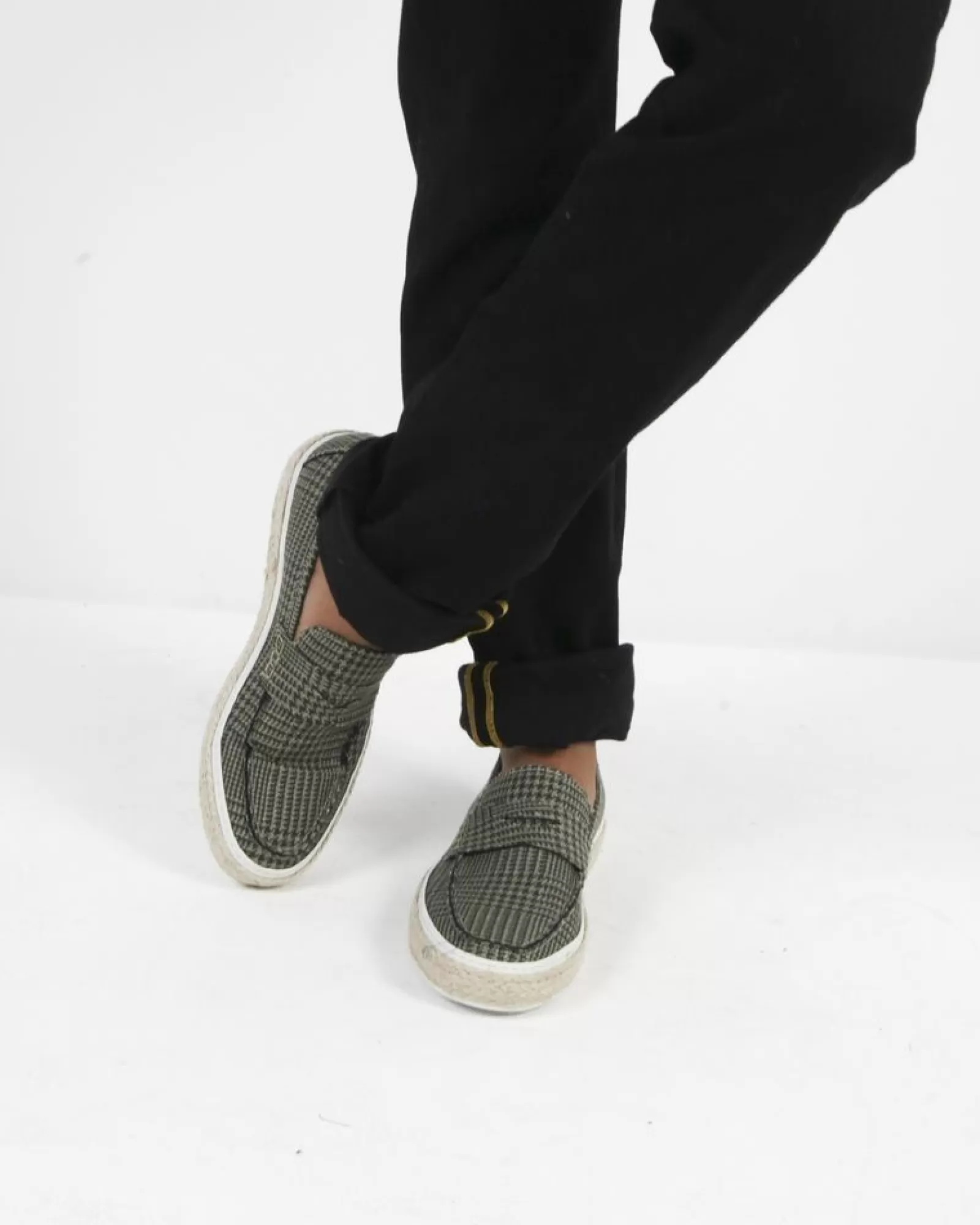 La Piscine Paris Slip on en tweed Lardini Kaki Clearance