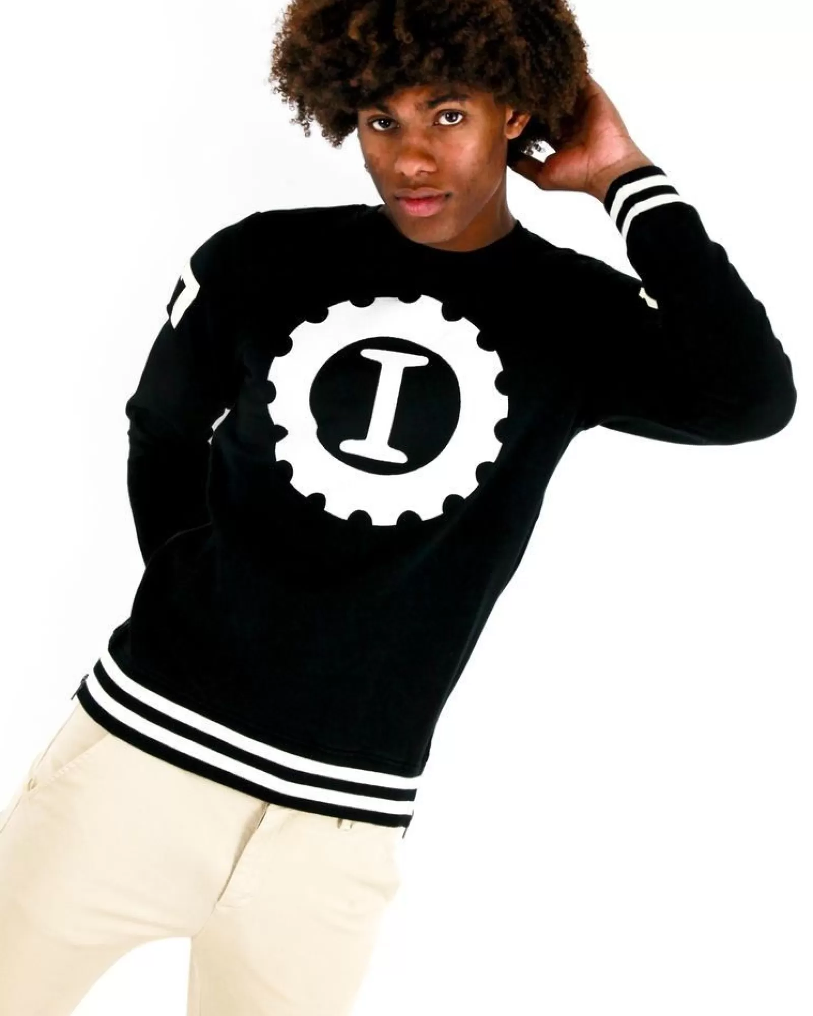 La Piscine Paris Sweat à flocage drapeau italien Hydrogen Noir Sale