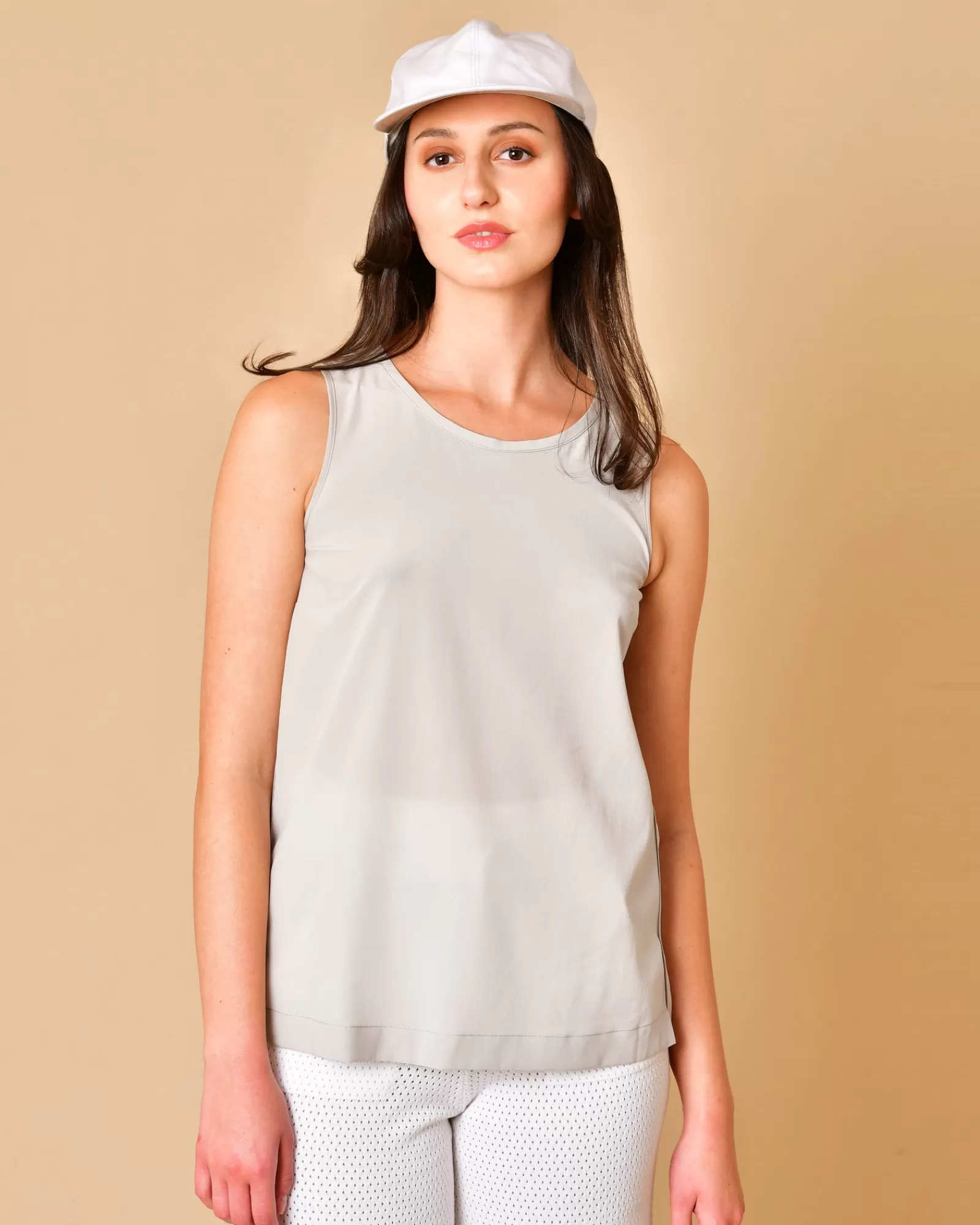 La Piscine Paris Top en soie Lorena Antoniazzi Gris Fashion