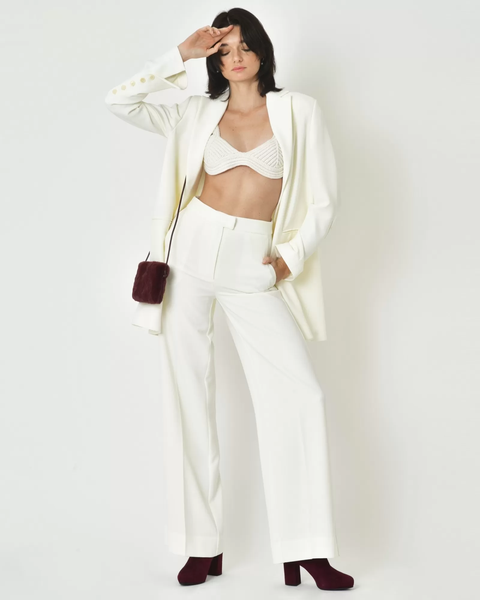La Piscine Paris Top façon soutien-gorge en maille Lorena Antoniazzi Blanc Flash Sale