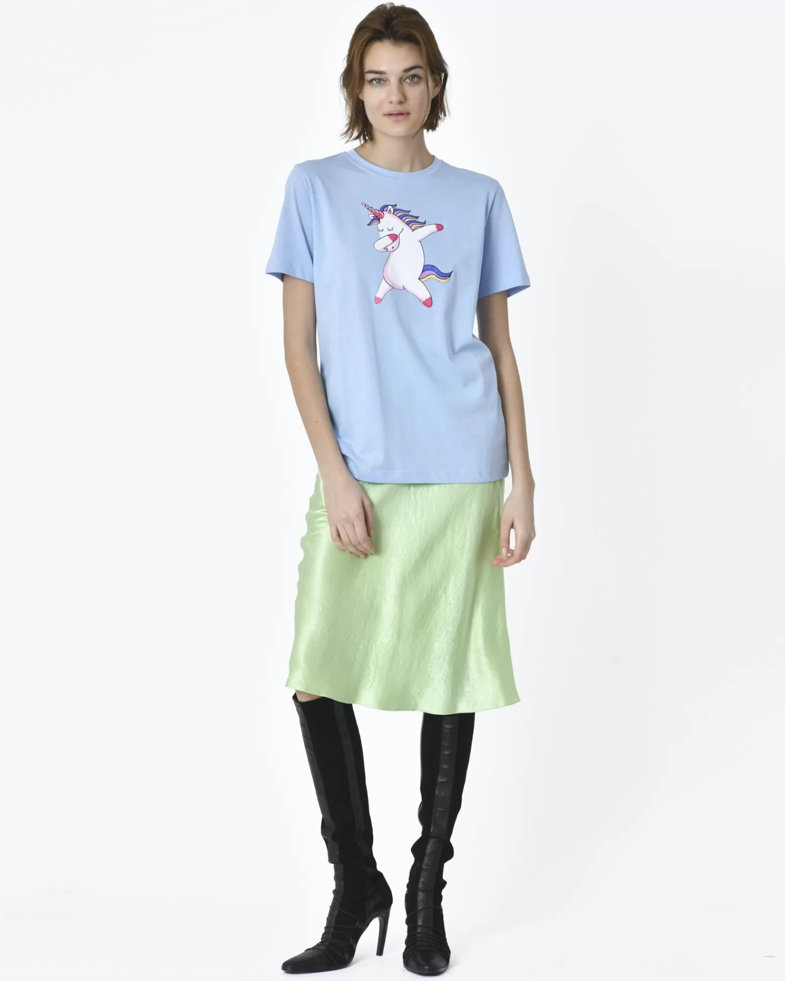 La Piscine Paris T-shirt clair col rond motif licorne Jijil Bleu Store