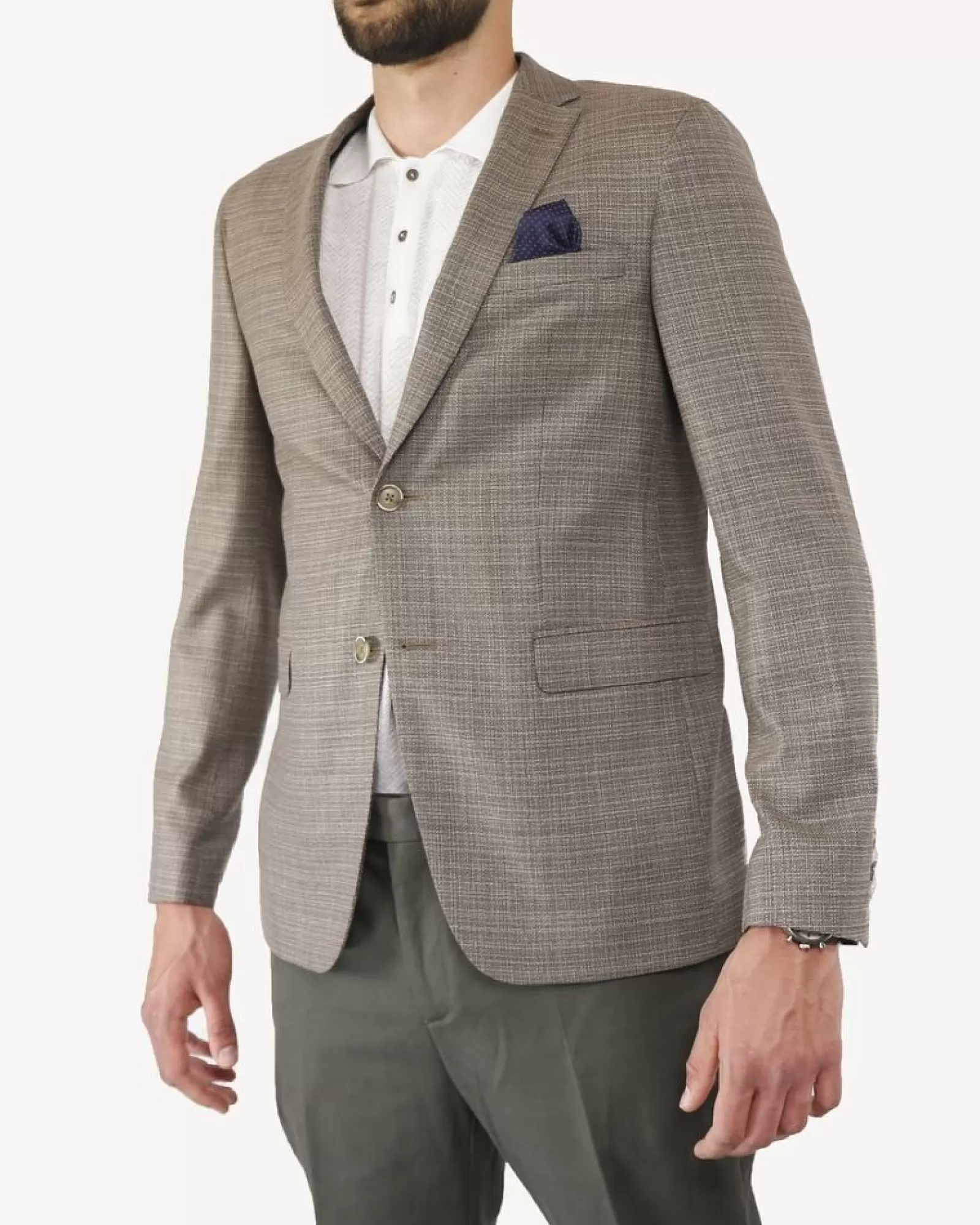 La Piscine Paris Veste blazer en laine à pochette fantaisie Sand Marron New