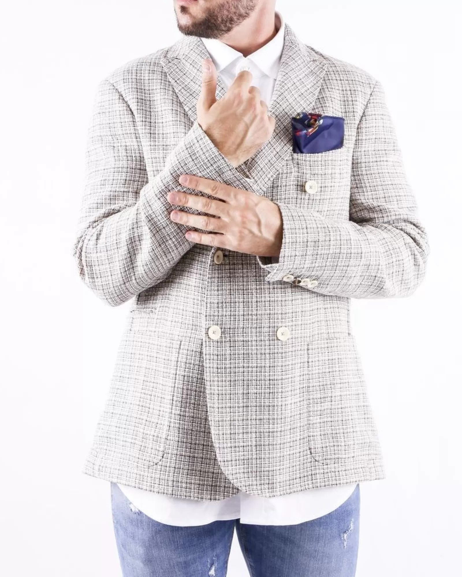 La Piscine Paris Veste croisée façon tweed GH Beige Online