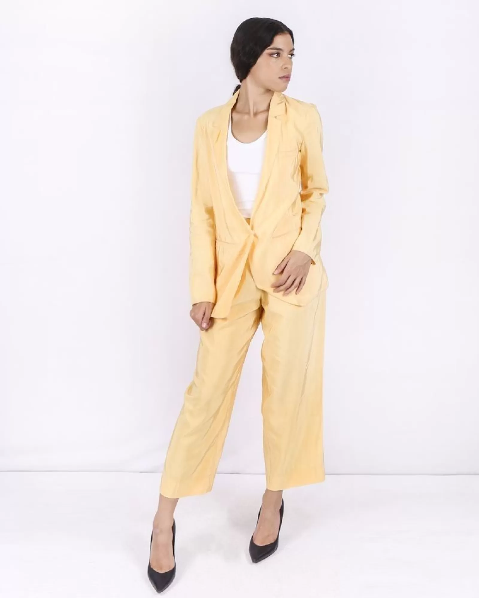 La Piscine Paris Veste de tailleur en lin gaufré Forte Forte Jaune Best