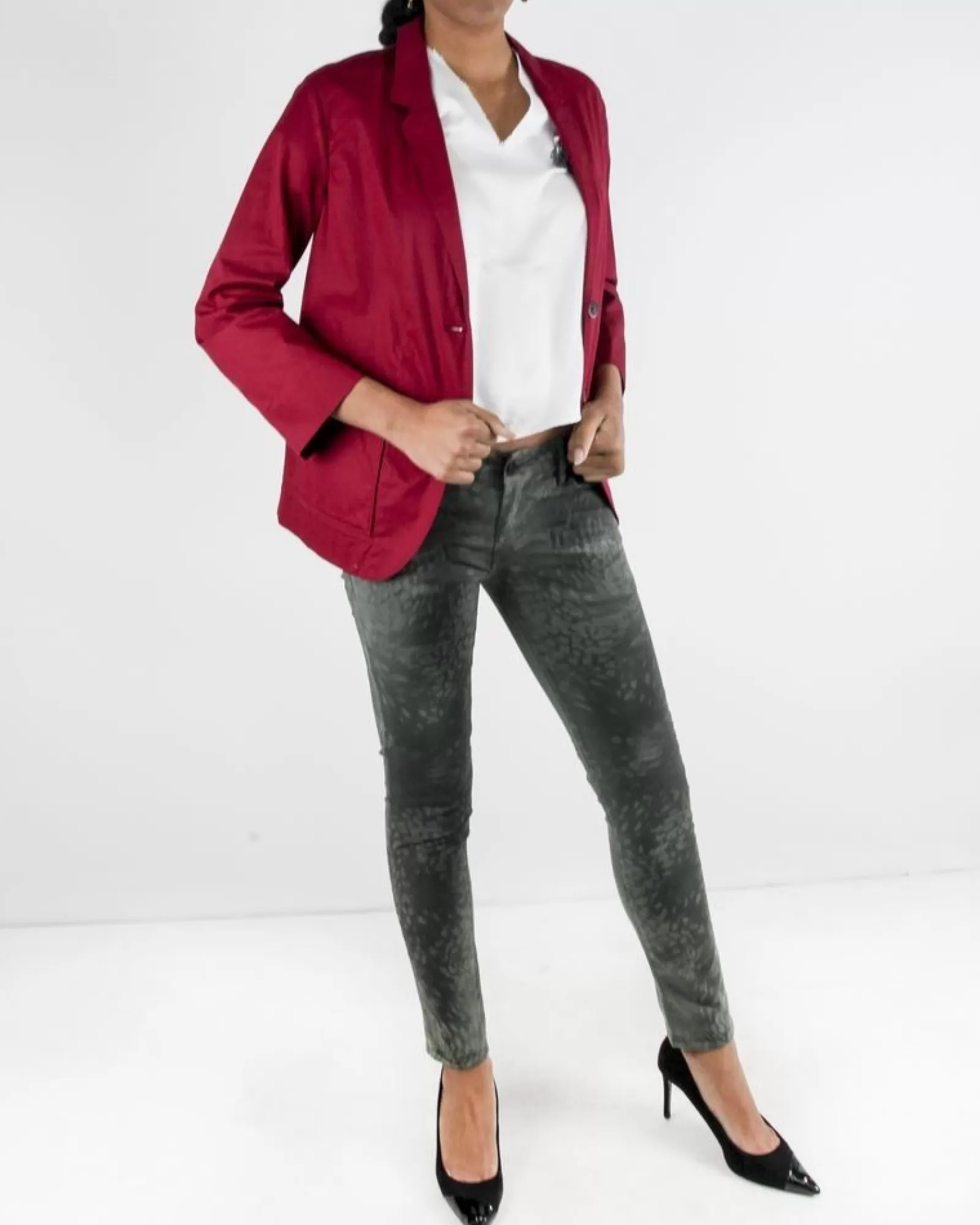 La Piscine Paris Veste de tailleur légère en coton Forte Forte Rouge Best Sale
