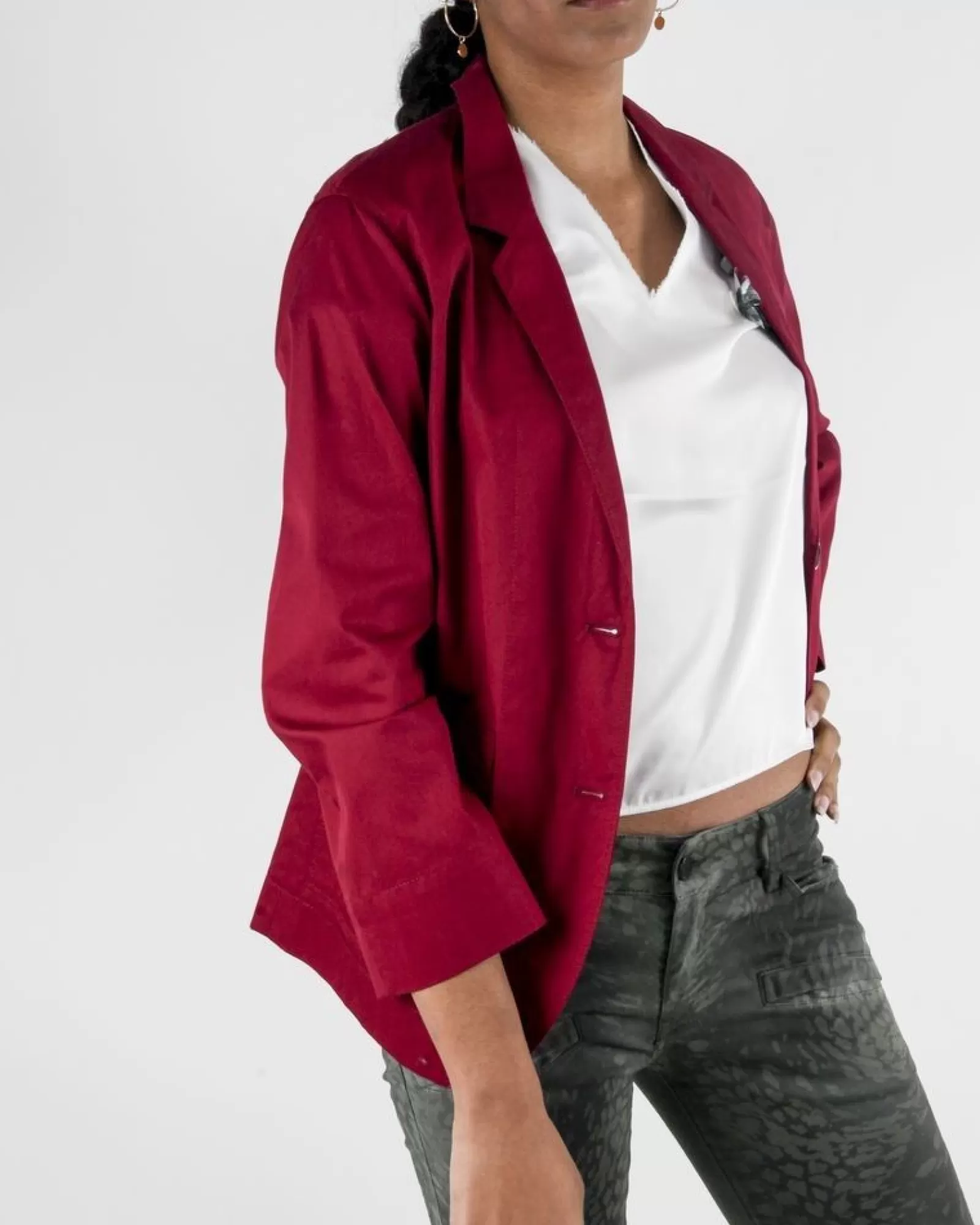 La Piscine Paris Veste de tailleur légère en coton Forte Forte Rouge Best Sale
