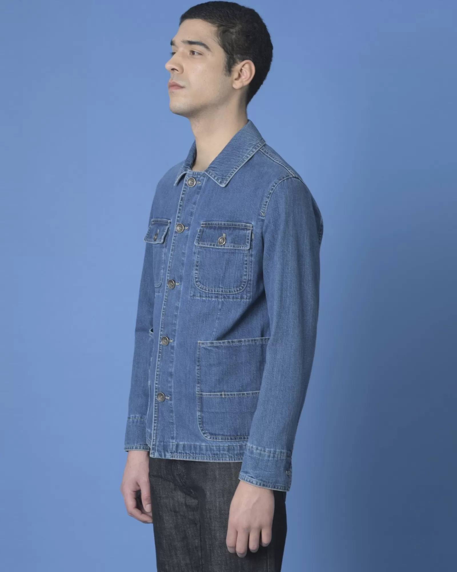 La Piscine Paris Veste de travail en jean Ly Adams Bleu Store