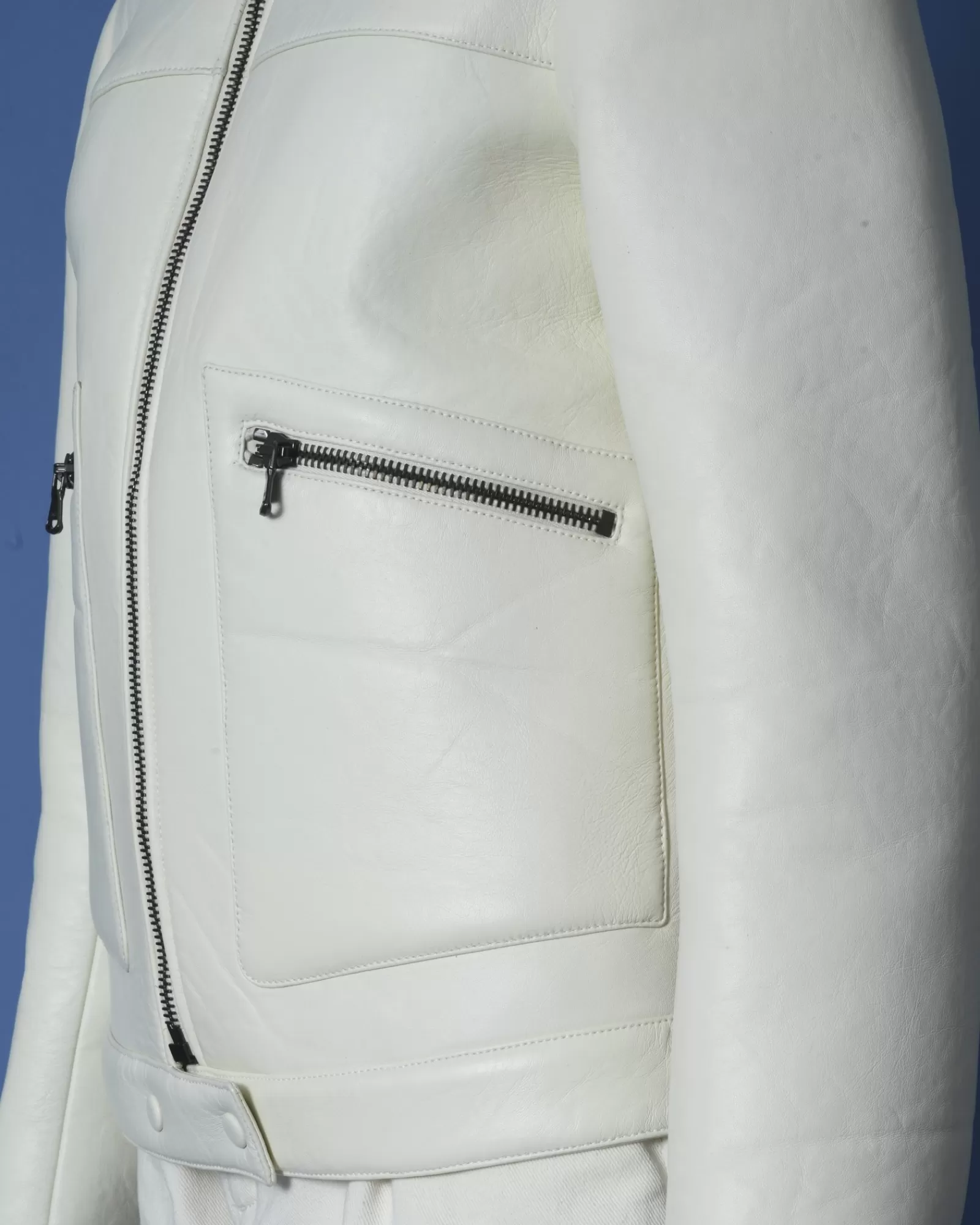 La Piscine Paris Veste en cuir crème John Galliano Crème Outlet