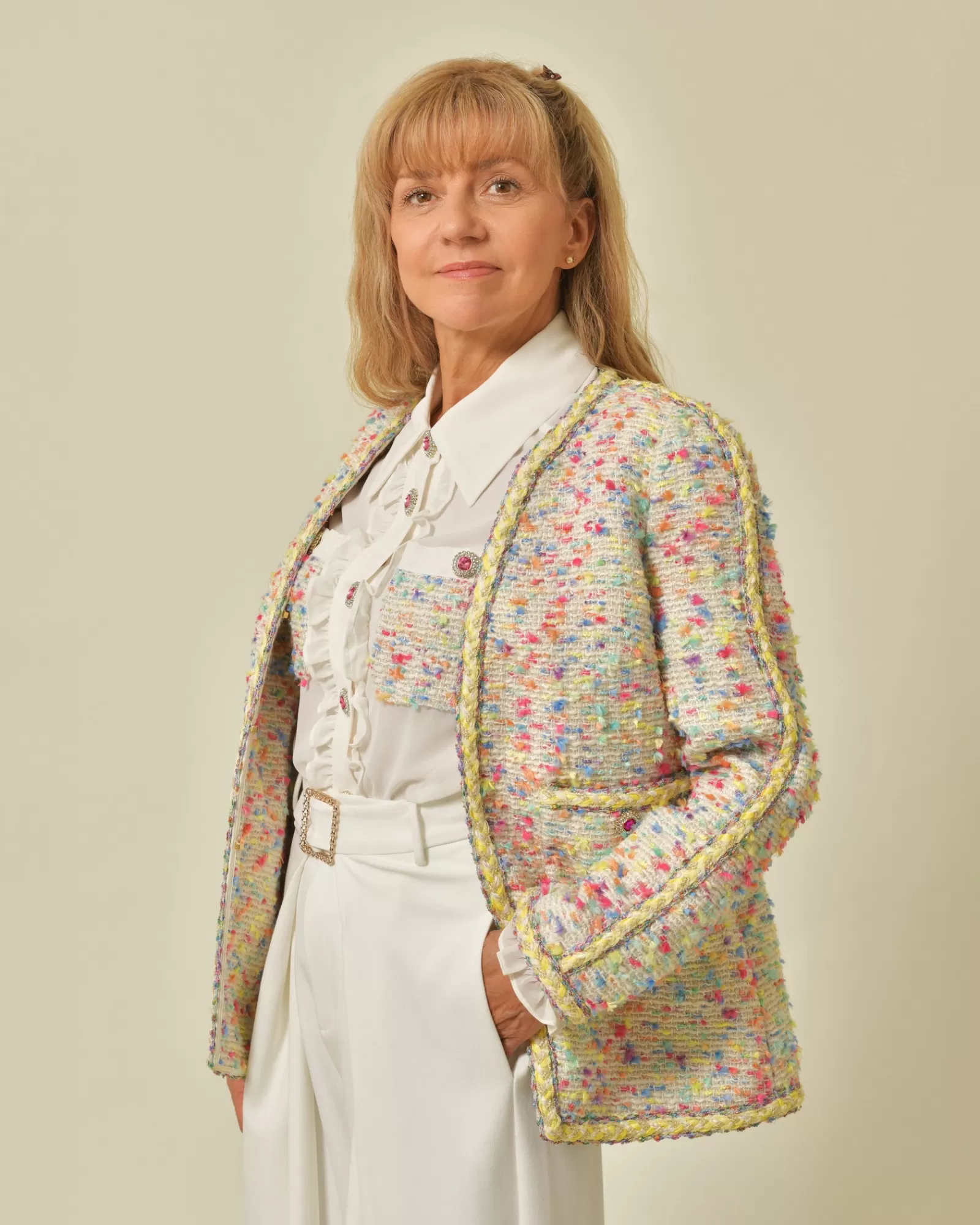 La Piscine Paris Veste en tweed Edward Achour Multicolore Discount