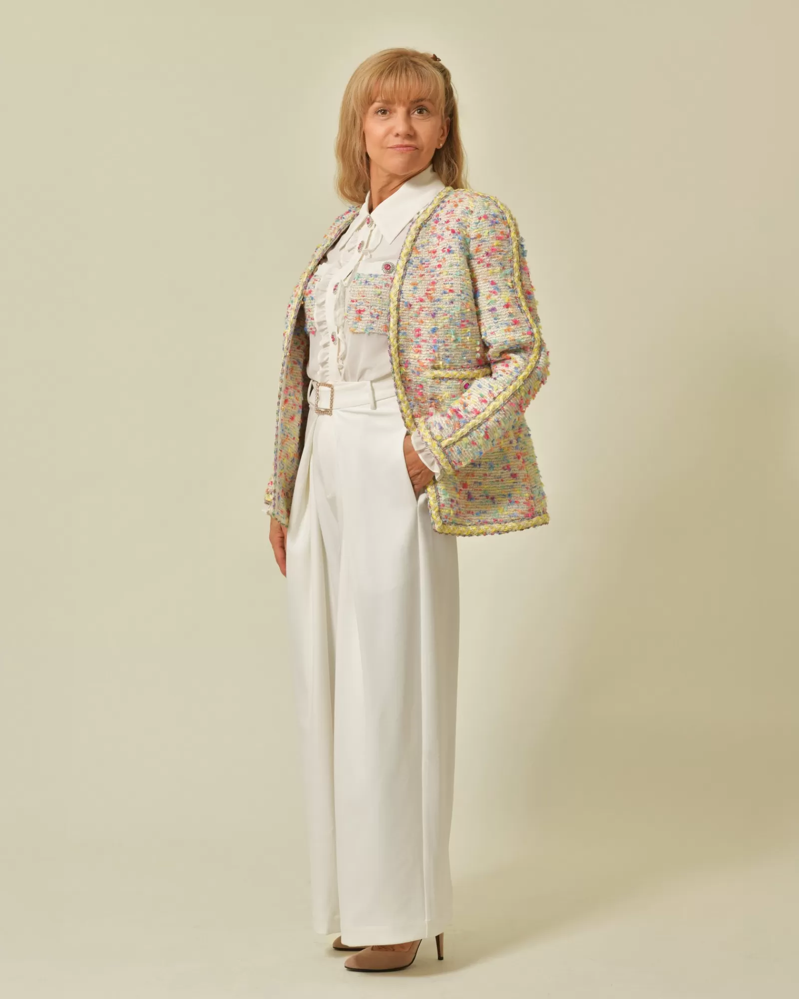 La Piscine Paris Veste en tweed Edward Achour Multicolore Discount