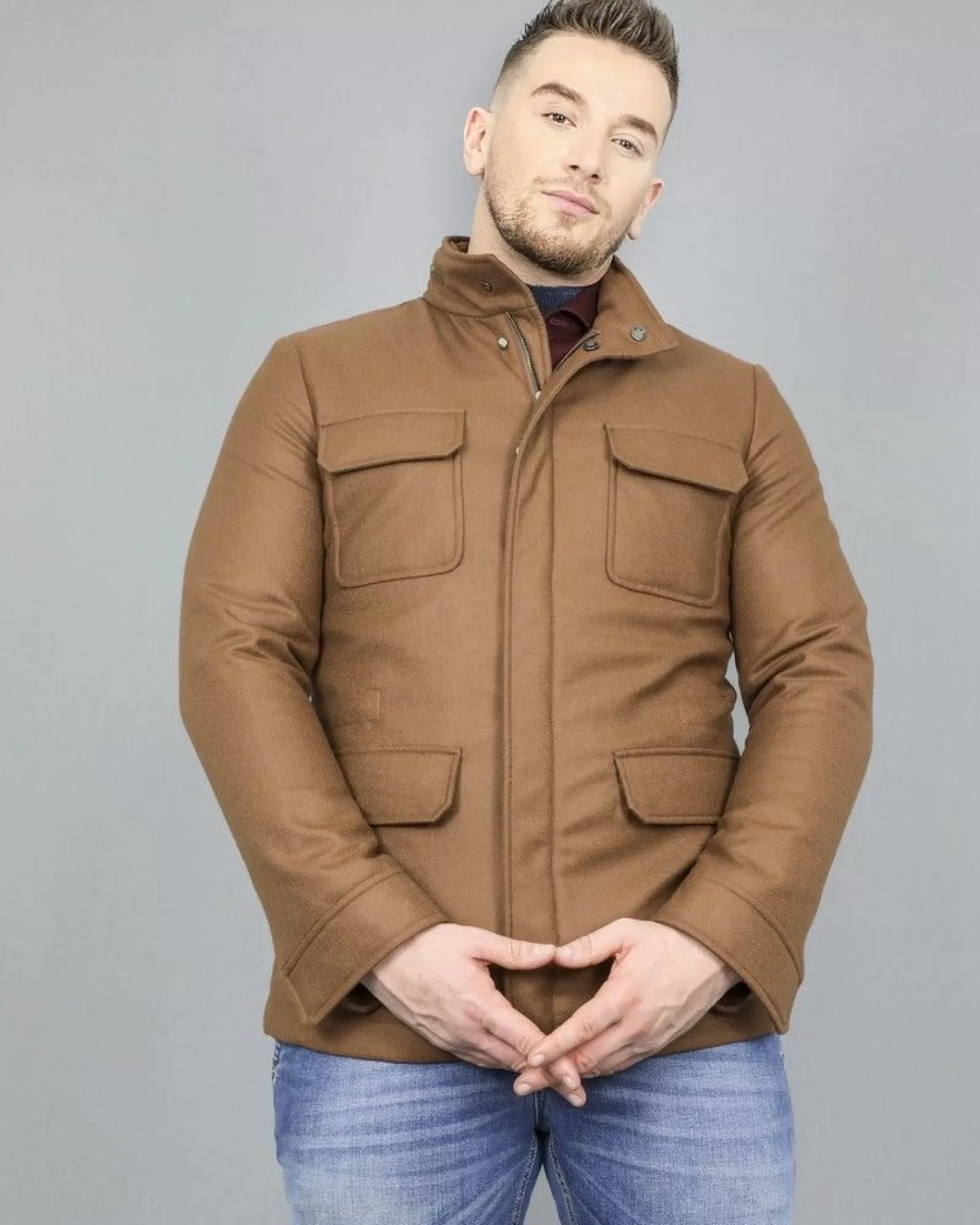 La Piscine Paris Veste en laine mélangée Manzoni 24 Marron Outlet